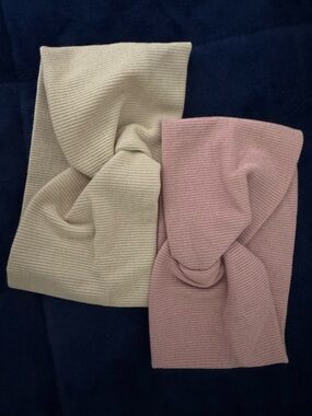 NEW - Never worn- Knit Turban Headbands in Cream and Dusty Pink